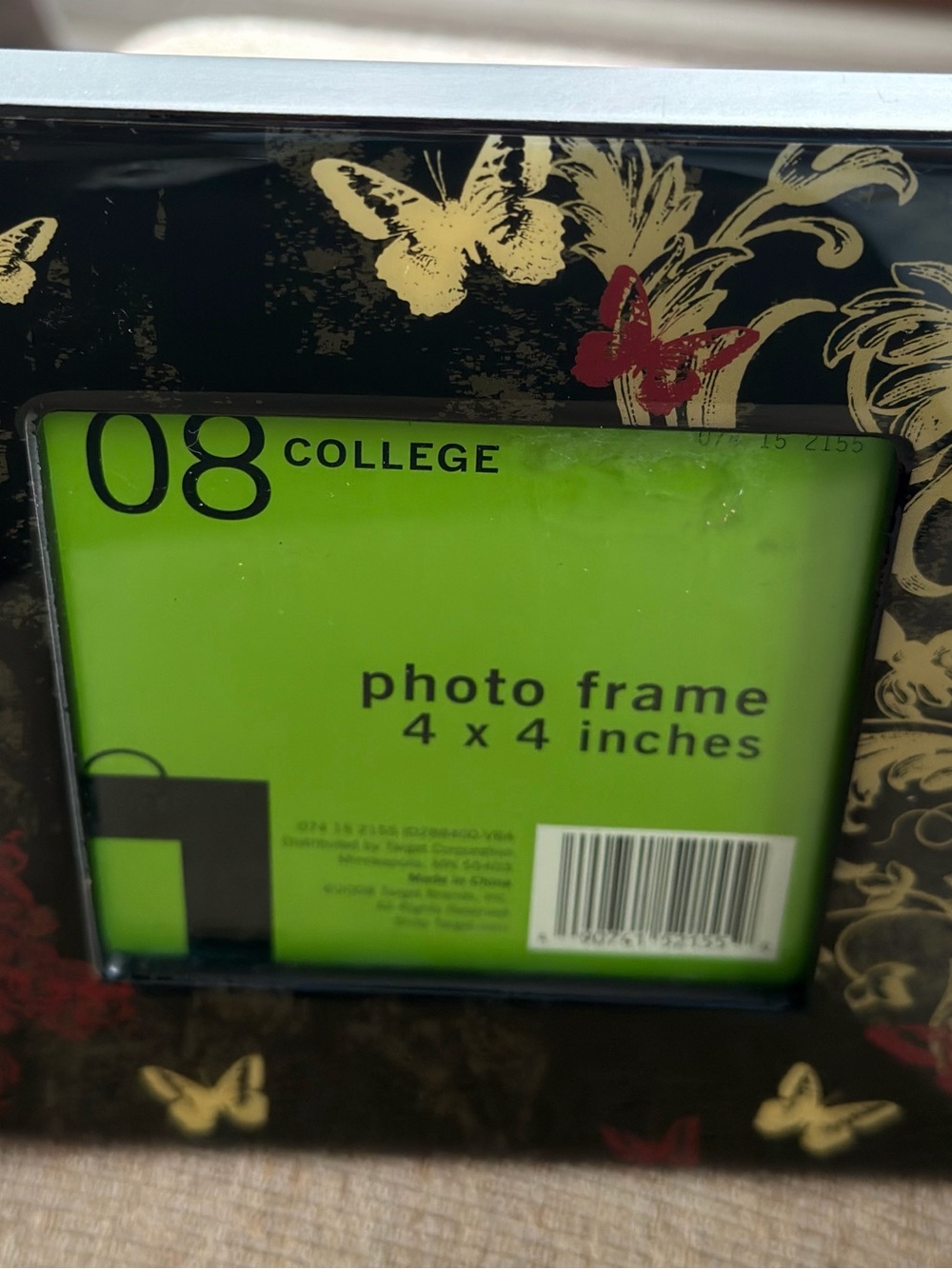 Target Black Photo Frame with Gold and Red Butterfly Accents - Picture 2 of 5